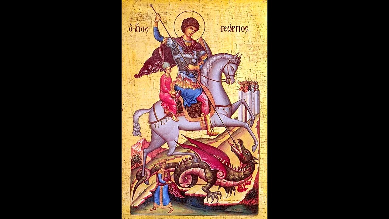 Икона вмч Георгия Победоносца 12 век двусторонняя