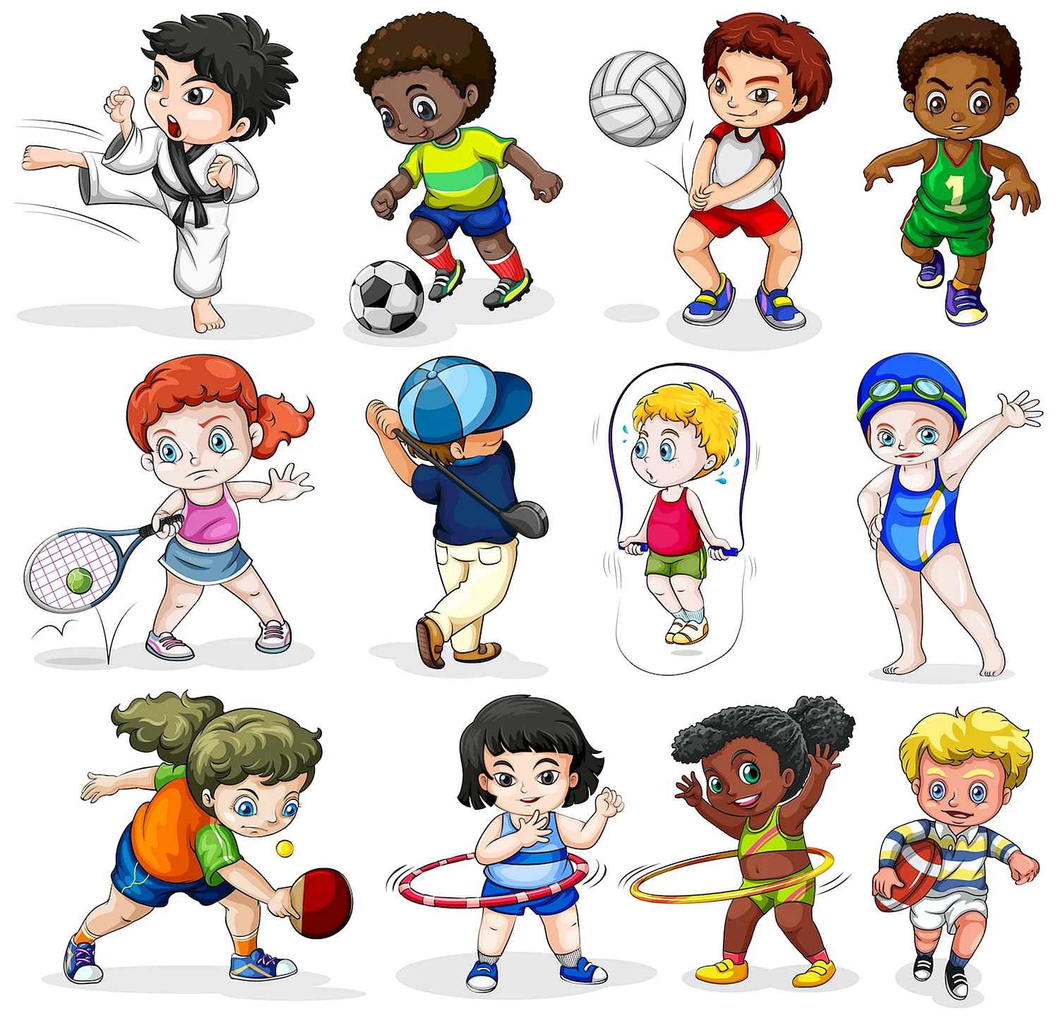 Иллюстрации с разными видами спорта