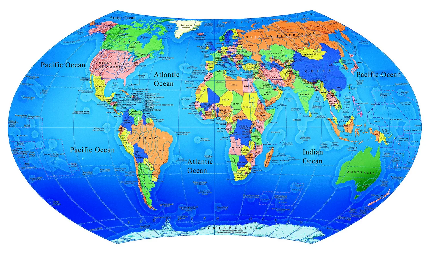 Карта мира географическая стран мира