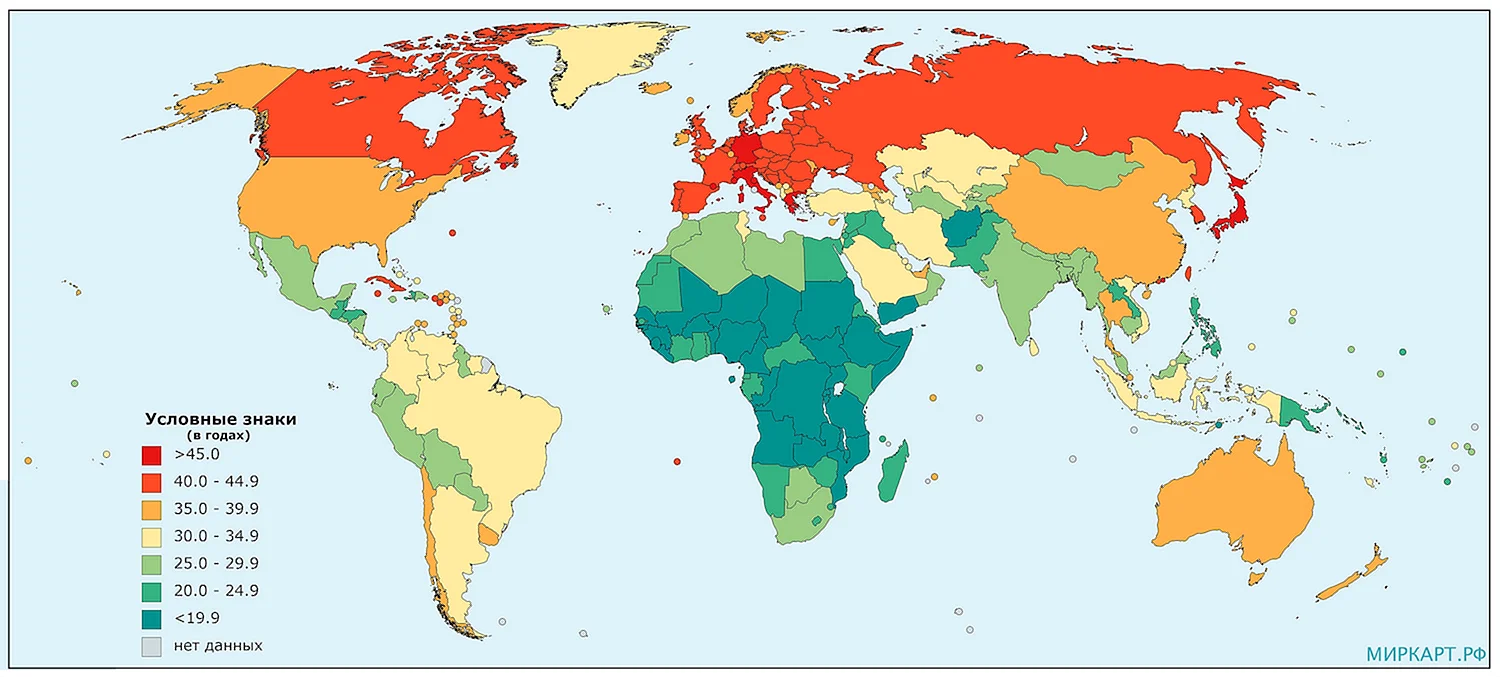 Карта мира по численности населения 2022