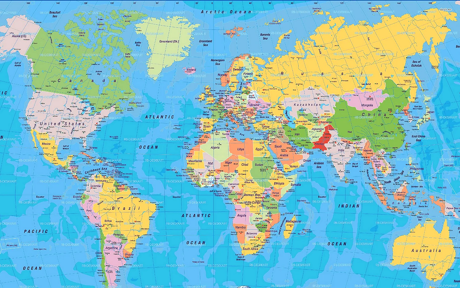 Карта мира со странами атлас
