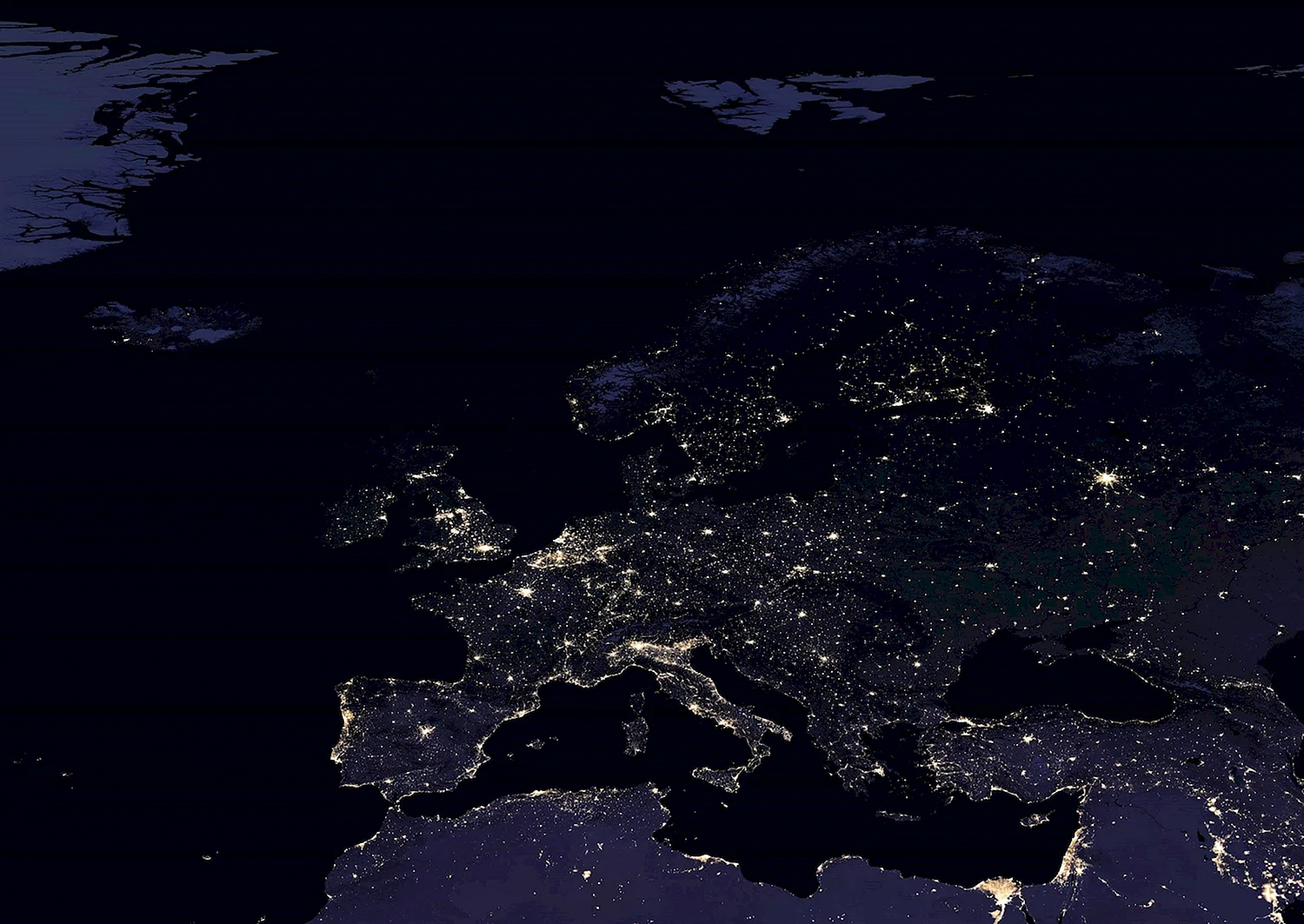 Карта НАСА ночная земля Russia