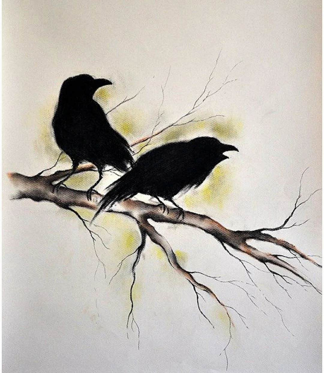 Картина вороны на дереве
