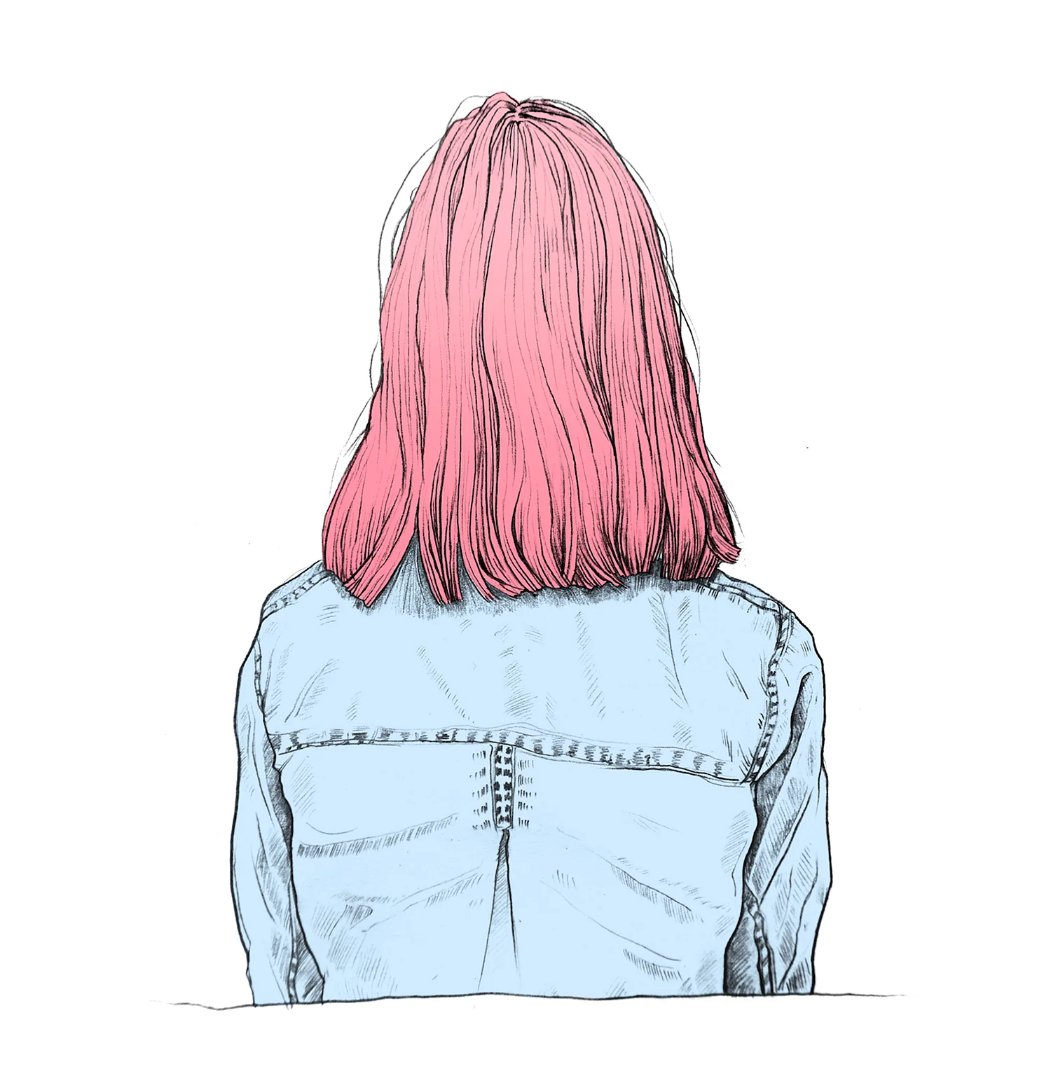 Картинки для срисовки девушки со спины