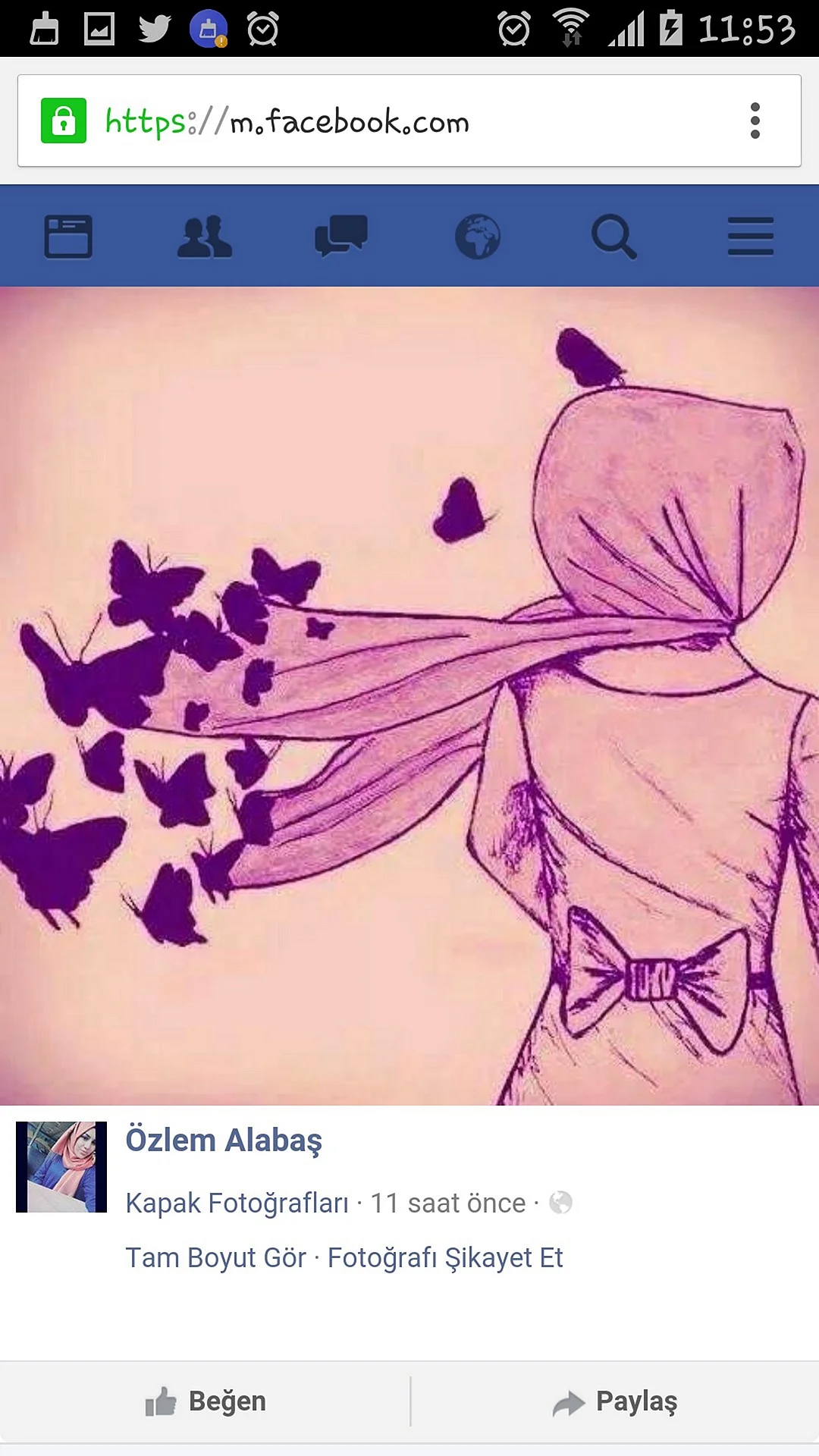 Хиджаб с бабочками