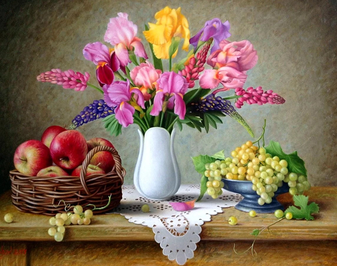 Художник Ровшан Мамедов натюрморт с цветами