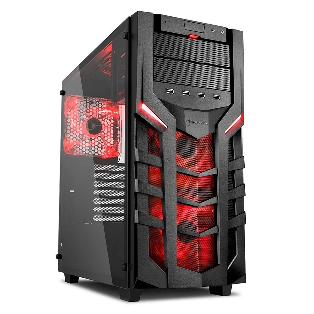 Компьютерный корпус Sharkoon dg7000 Black/Red