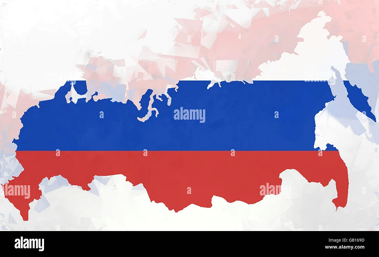 Контур России в виде флага