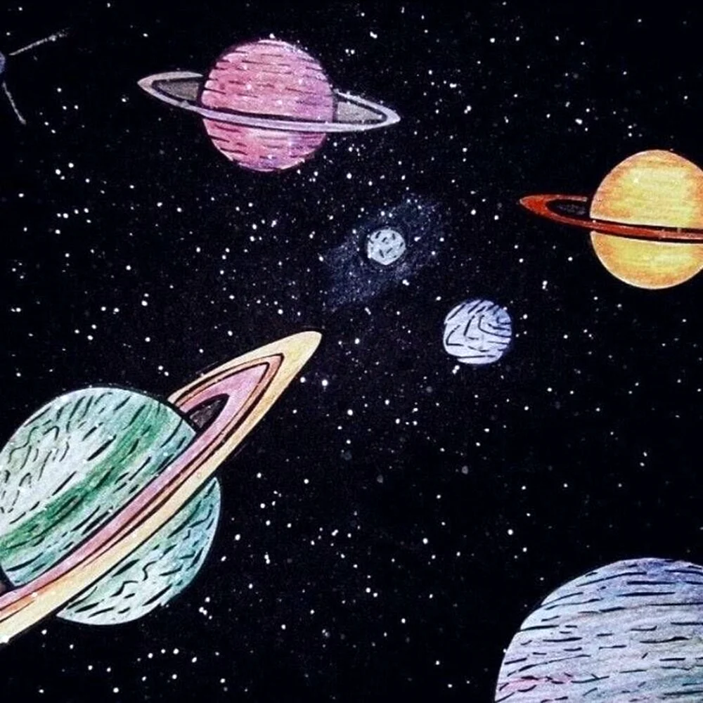 Рисунки космоса для срисовки (26 лучших фото) .