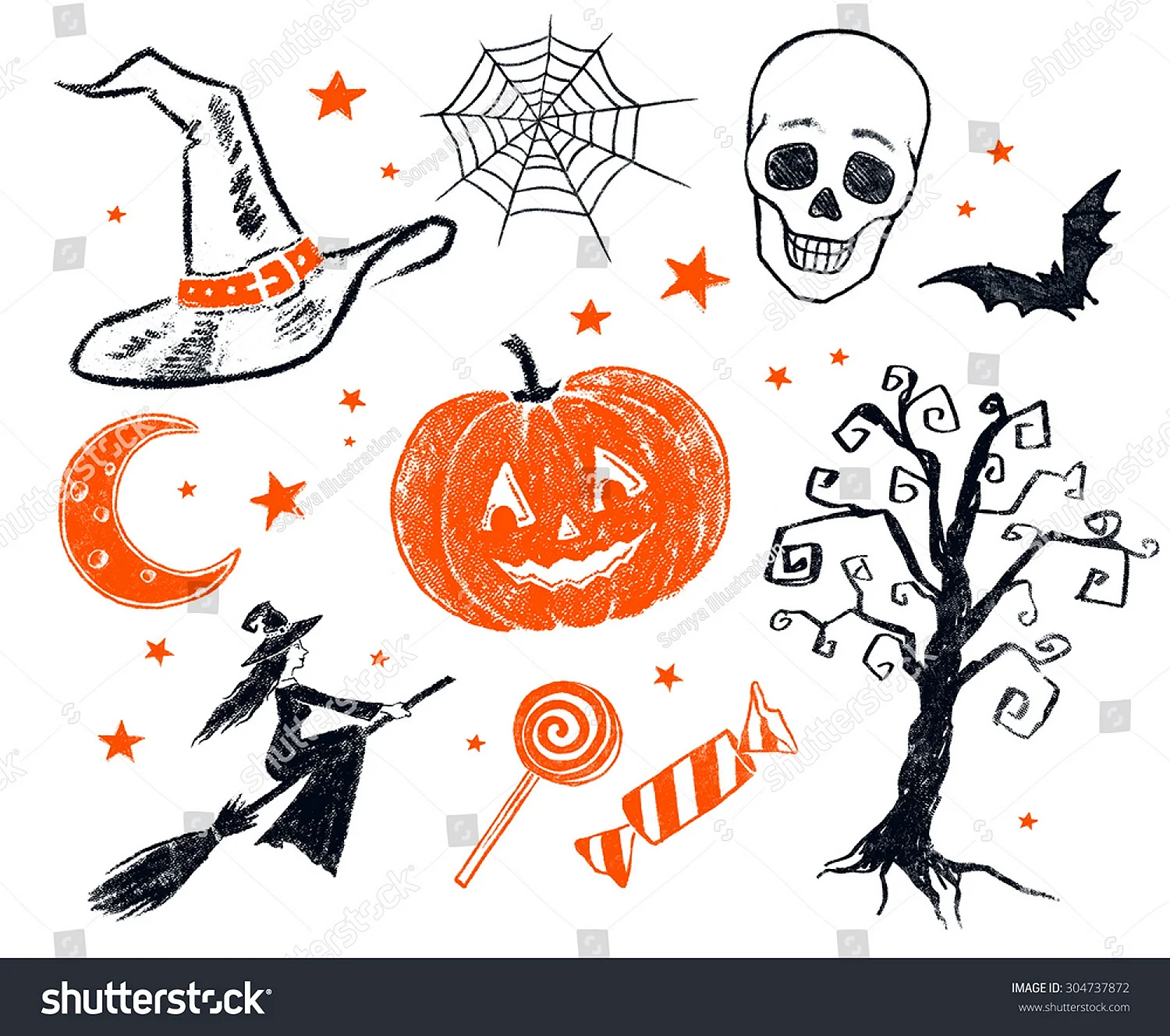 Лёгкие рисунки на Хэллоуин