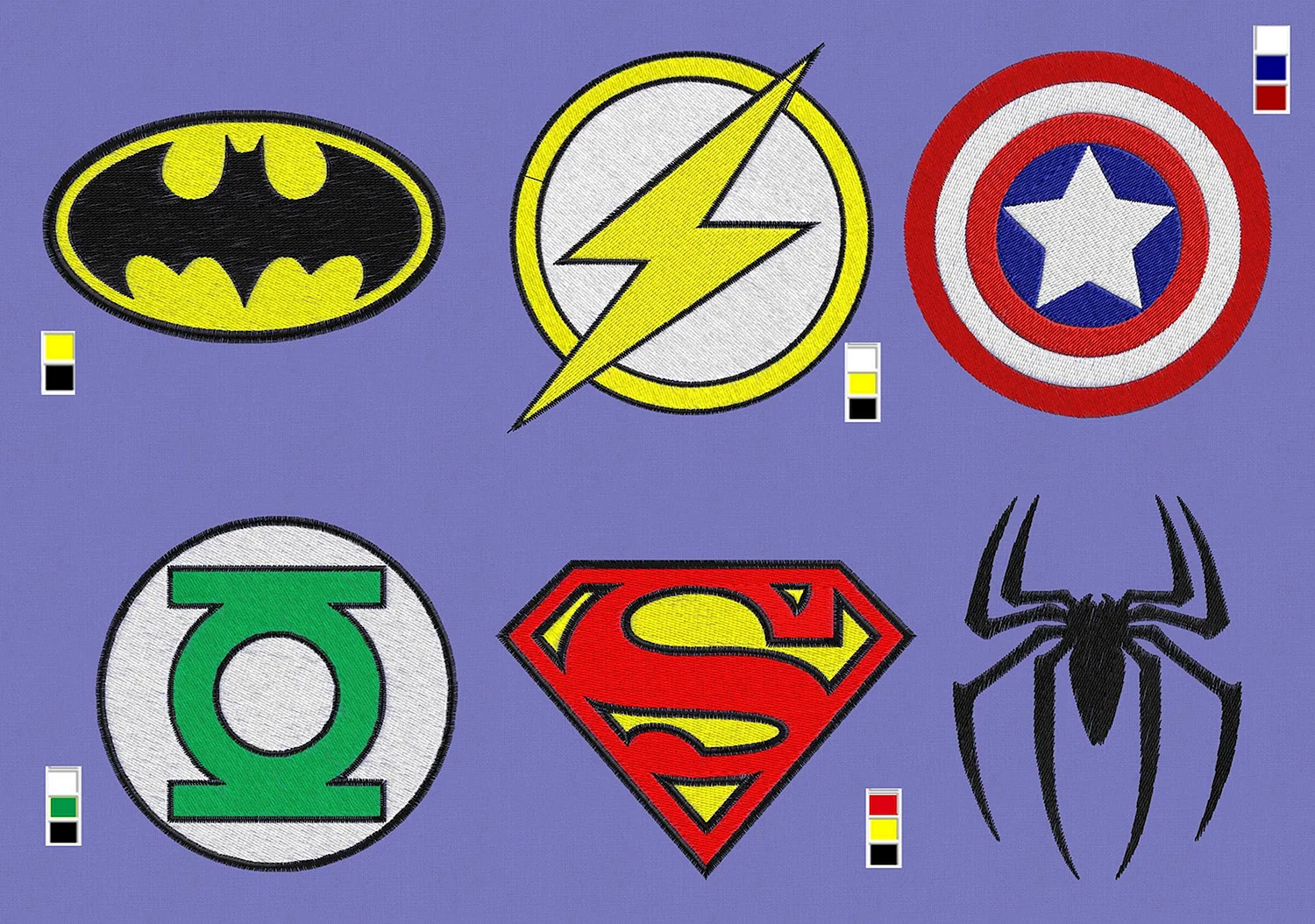 Логотипы всех супергероев