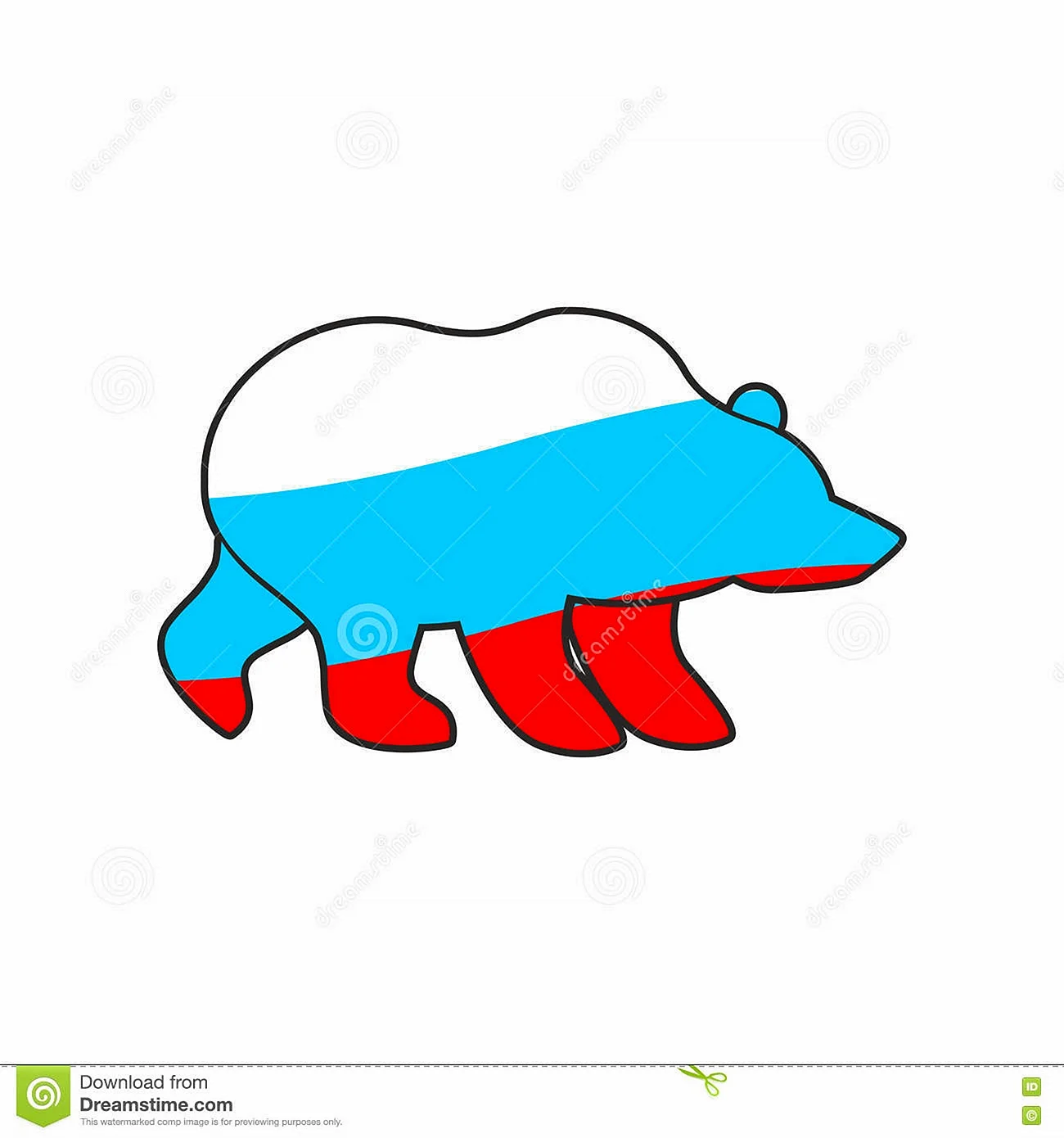 Медведь в цветах российского флага