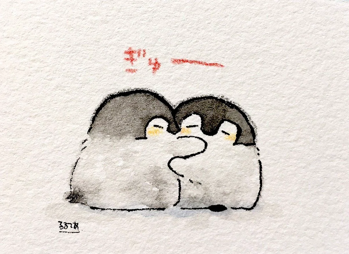 Милые пингвины для срисовки