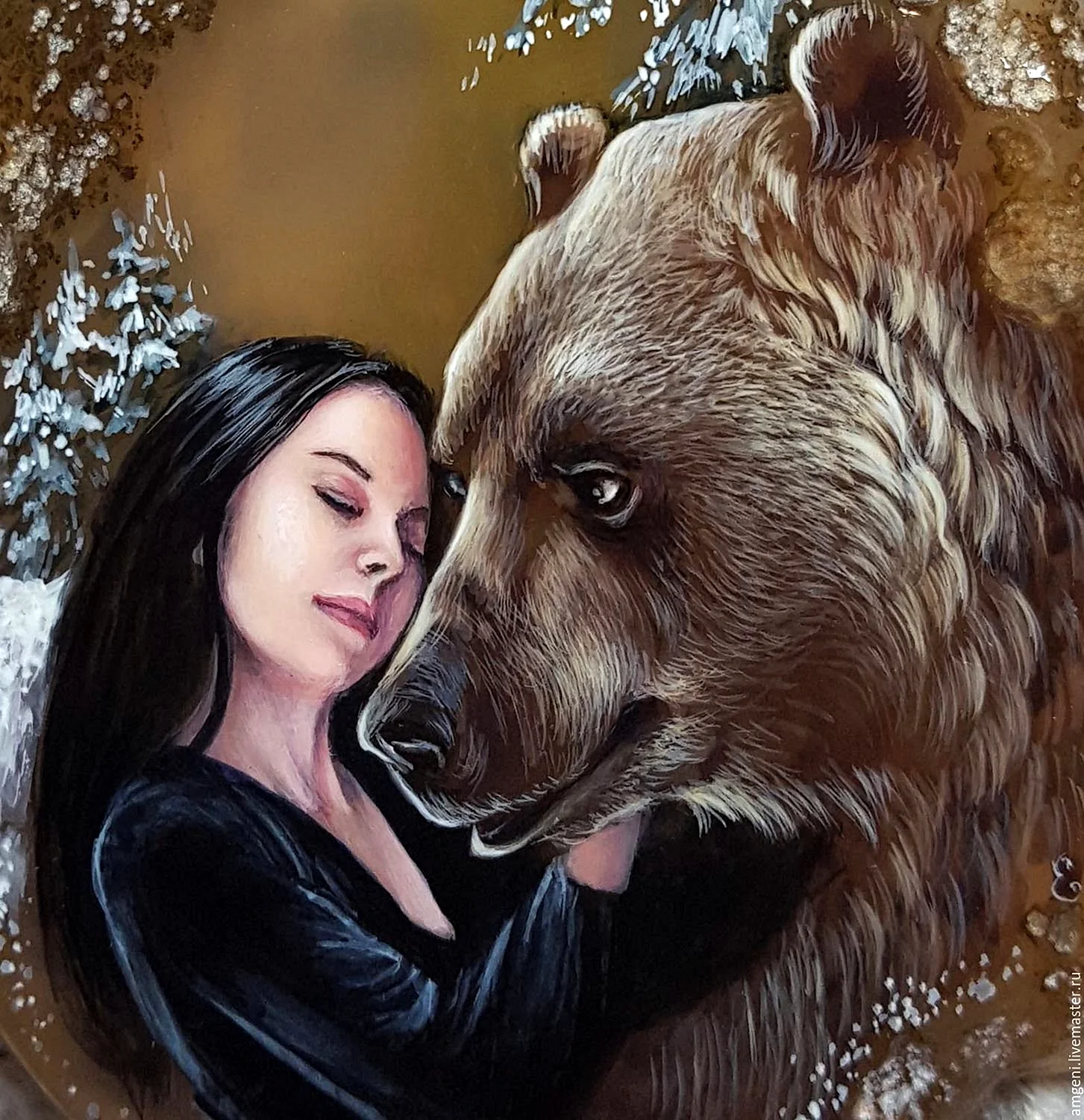 Медведь и девушка арт (67 фото)