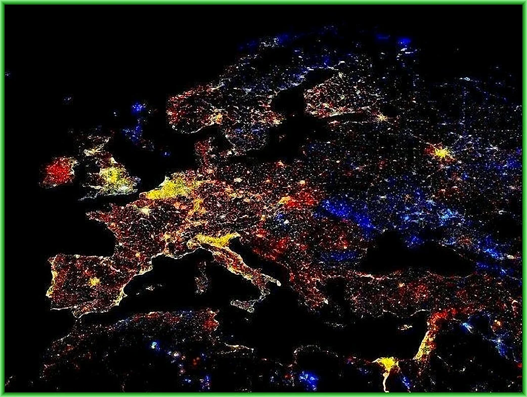 Ночная Европа МКС