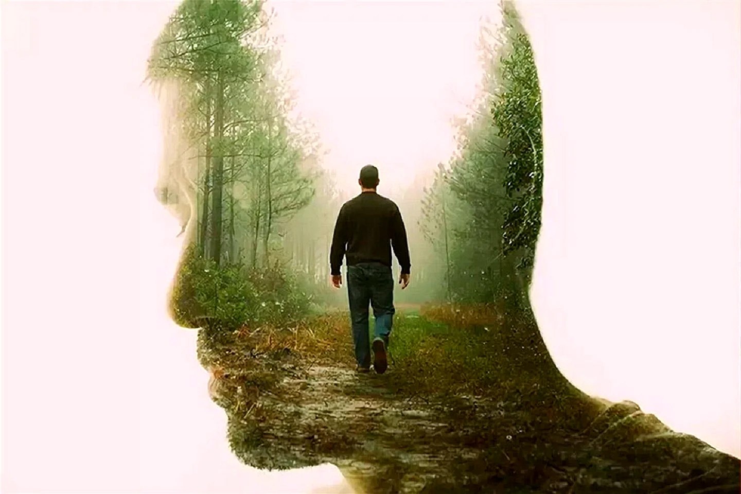 Одинокий человек в лесу