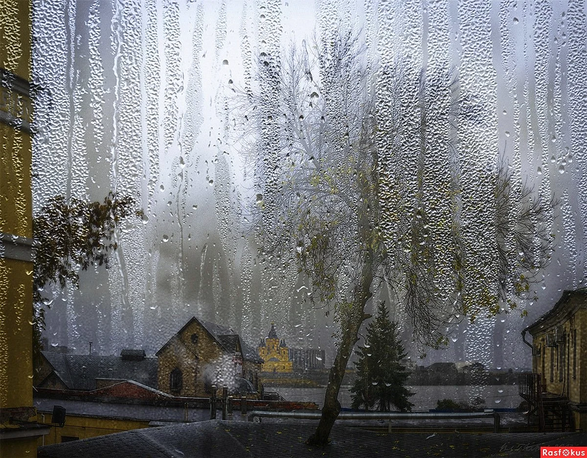 Осенний дождь на окне