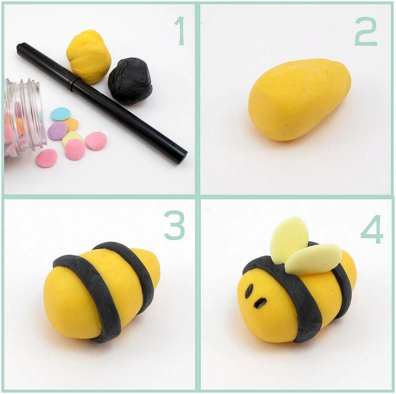 Пчела из воздушного пластилина