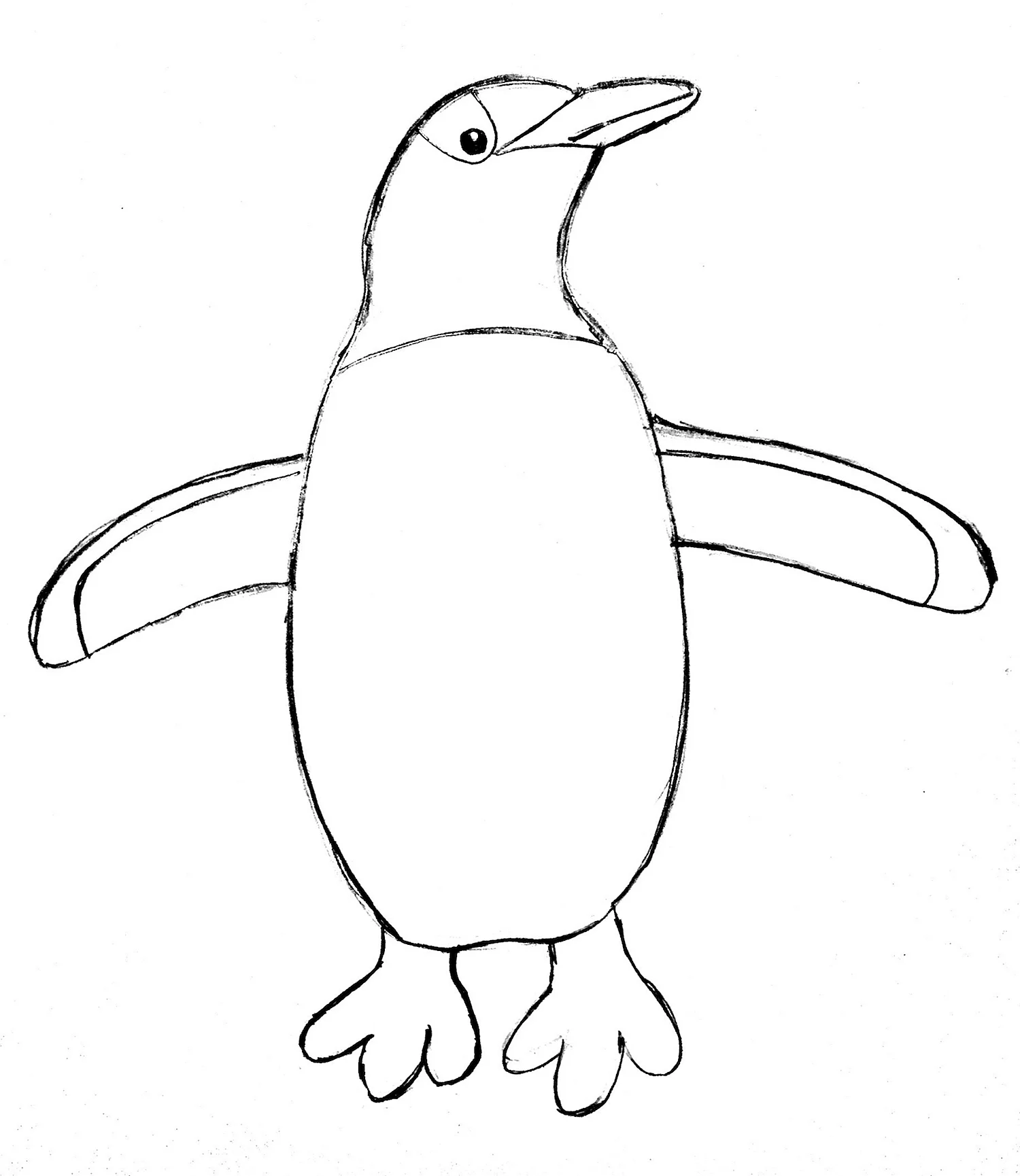 Пингвин рисунок карандашом
