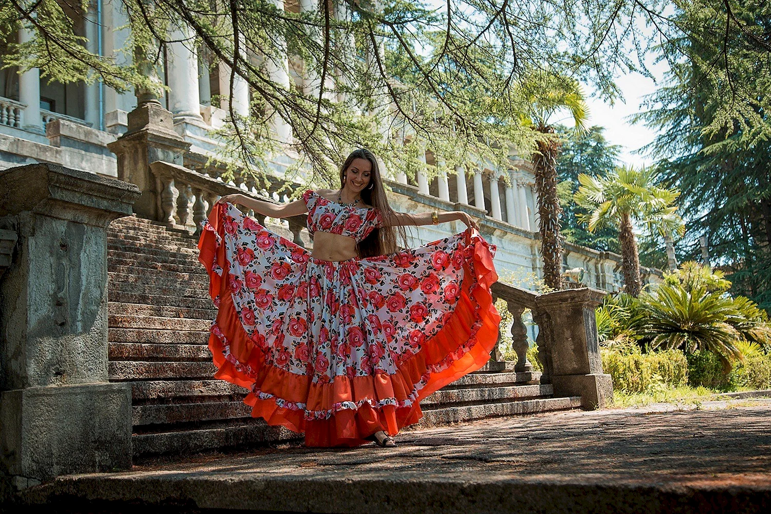Платье цыганское фламенко корсок