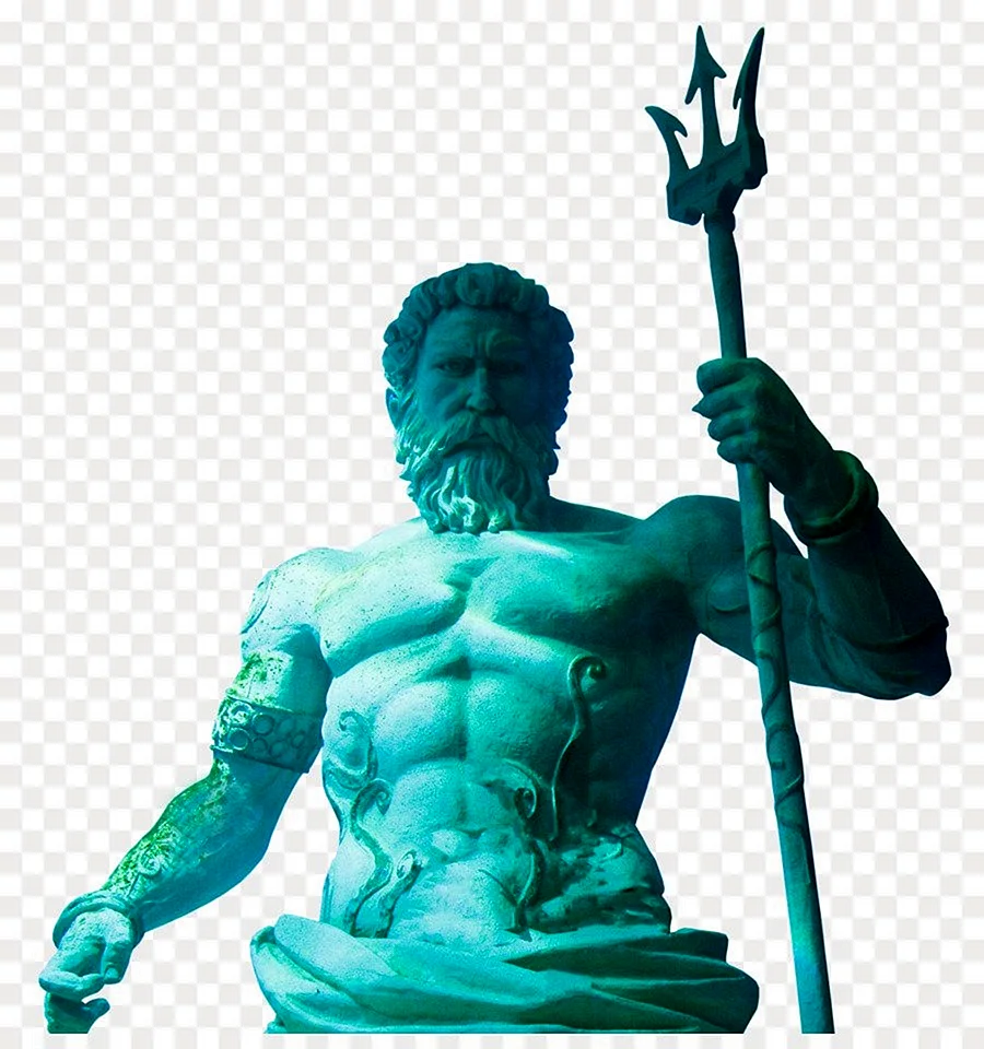 Посейдон трезубцем Бог статуя