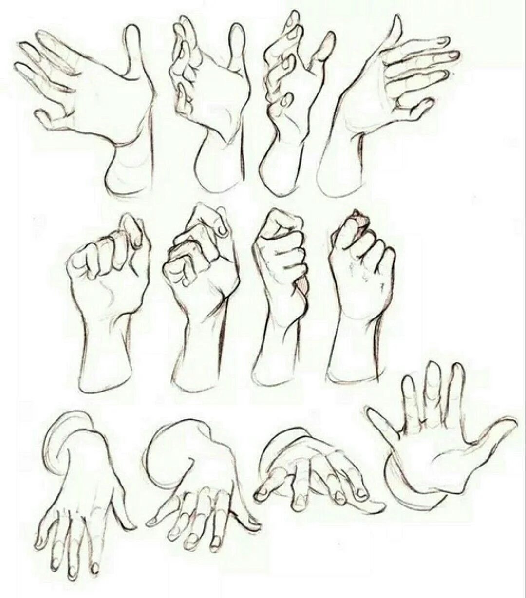 Позы кистей рук для рисования