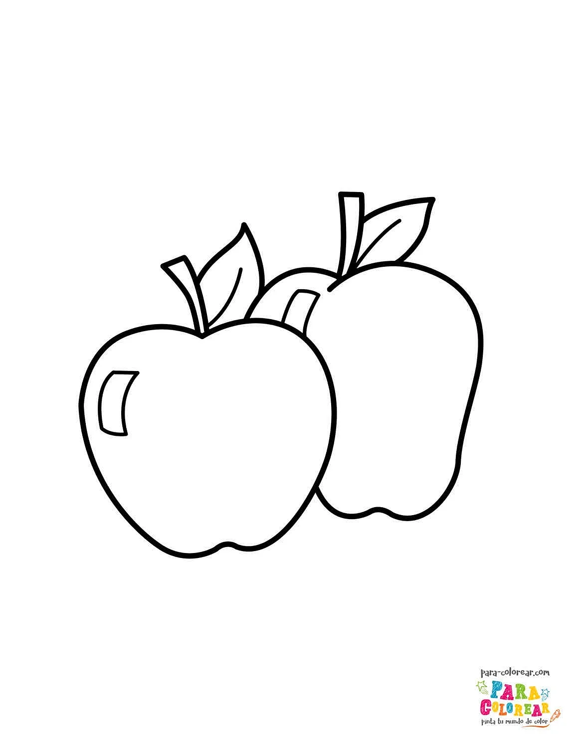 Раскраска яблоко для детей в детском саду