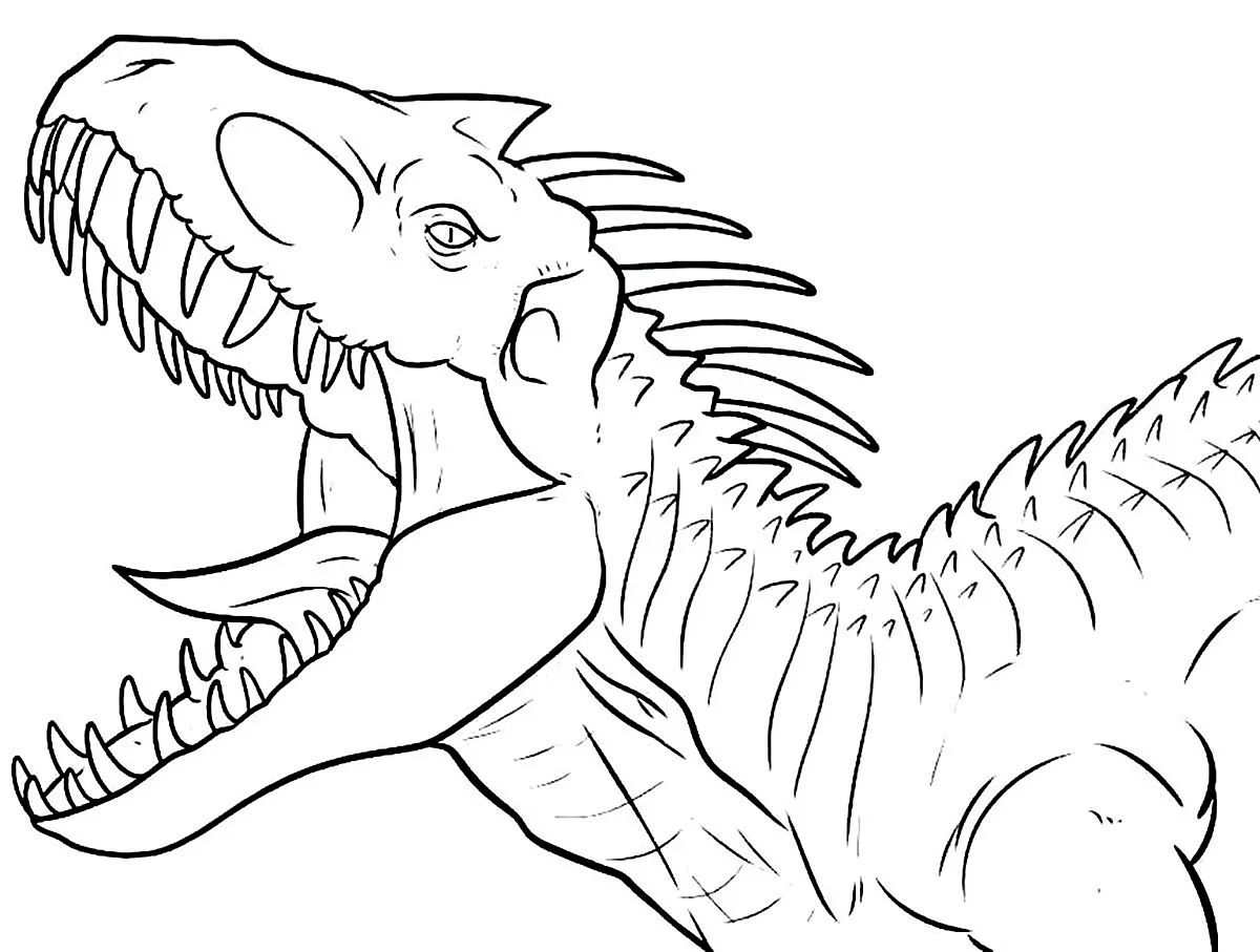 Раскраски динозавров мир Юрского периода Индоминус рекс