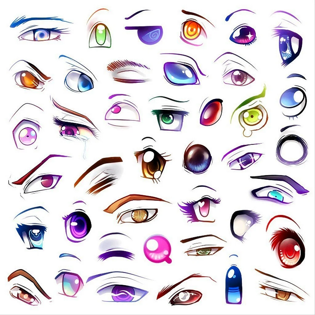 Разныей стиль рисования глаз