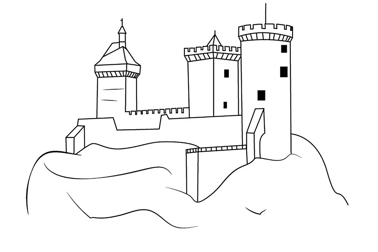 Рисование замка крепости