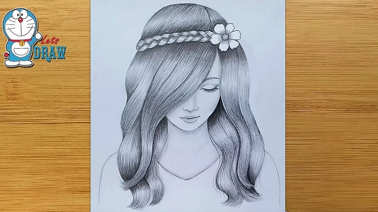 Рисунки карандашом для срисовки девушки