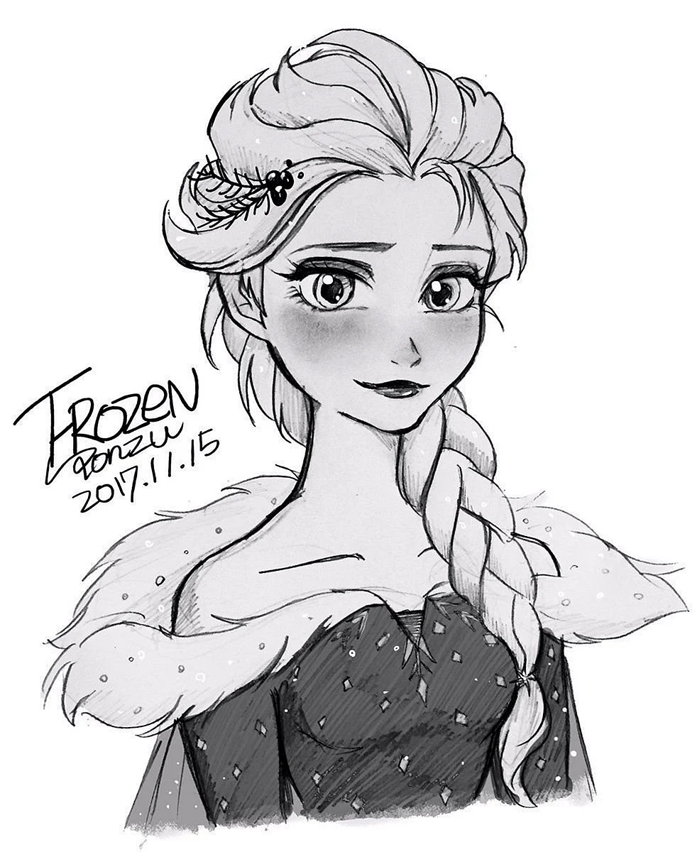 Рисунки принцесс Диснея Эльза