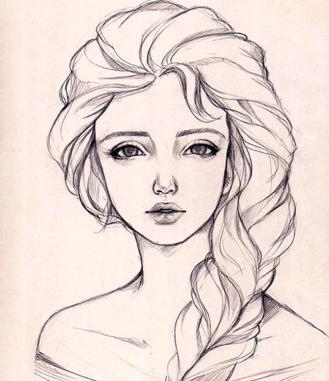 Рисунок девушки карандашом