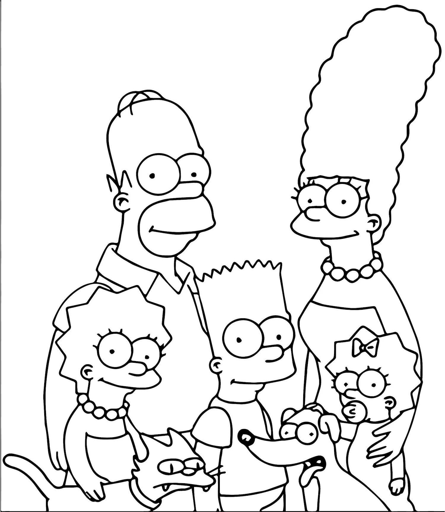 Семья Симпсонов для срисовки