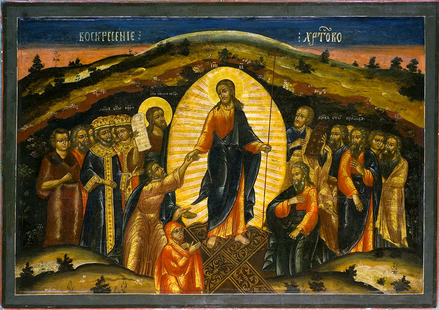 Старинная икона Воскресение Христово