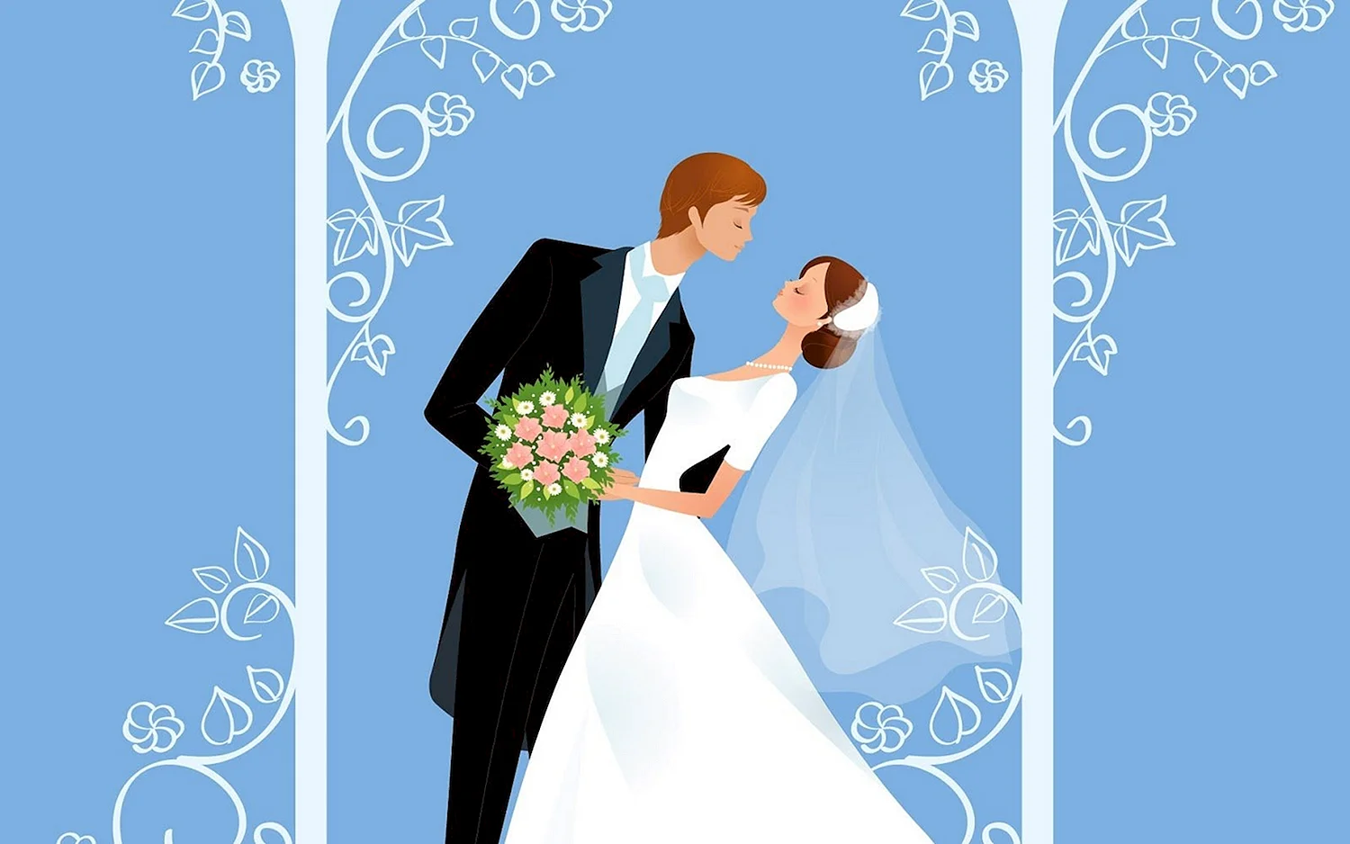 Свадебная открытка жених и невеста