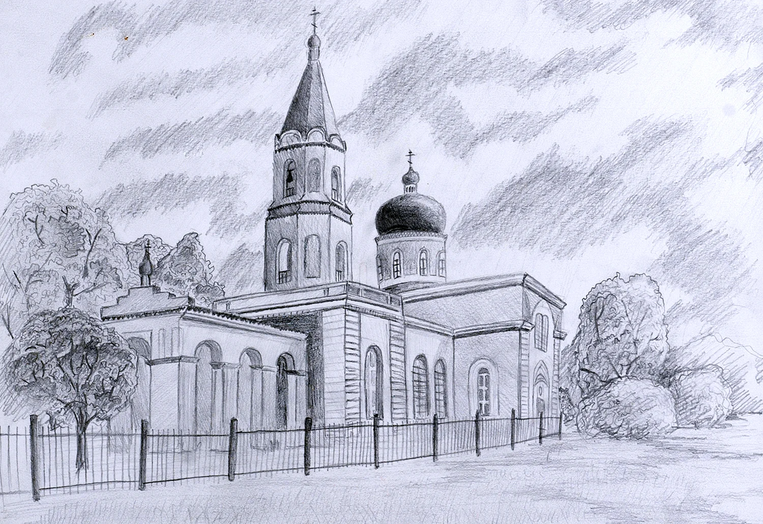 Свято Троицкий храм Тамбова рисунки