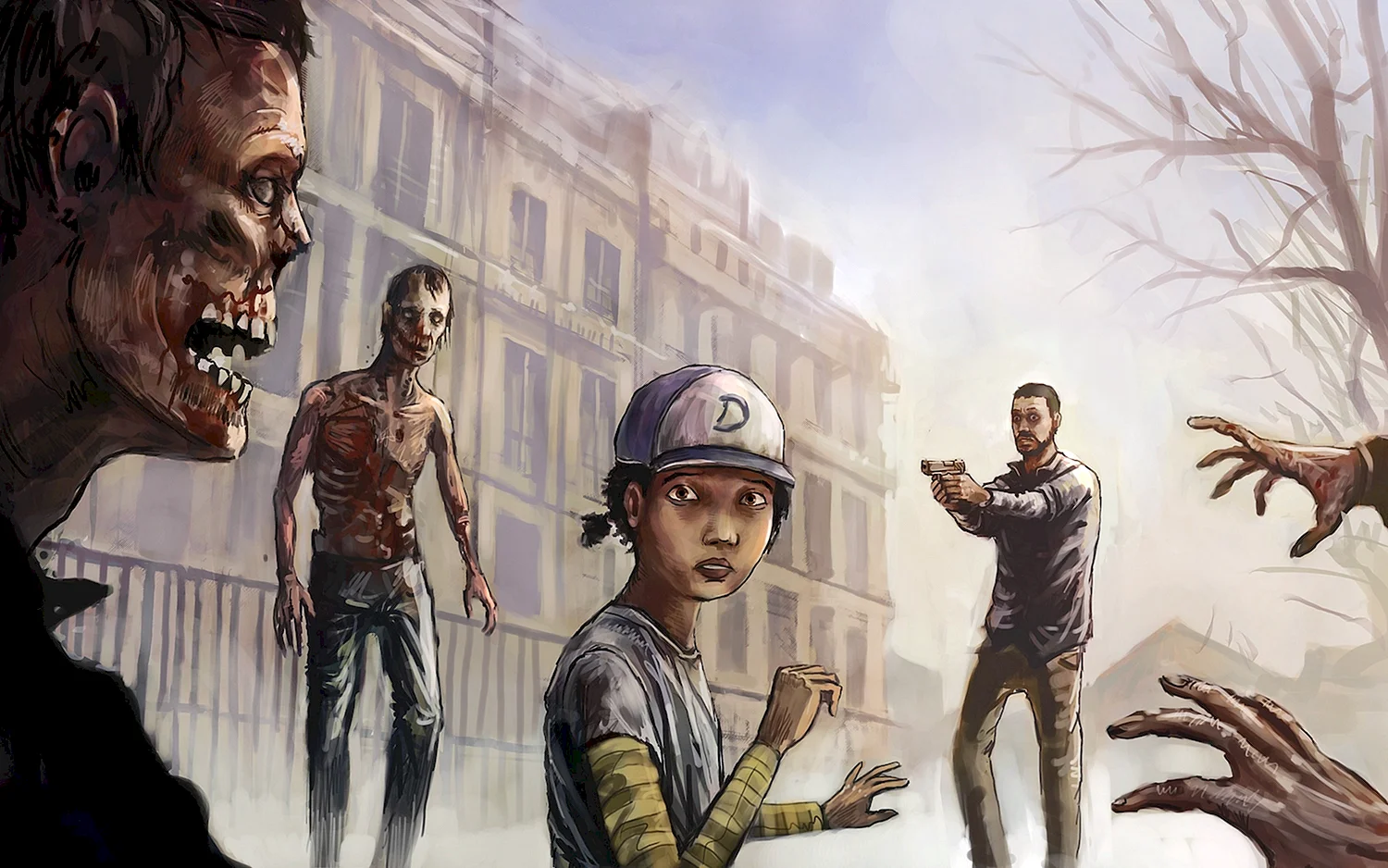 The Walking Dead Клементина зомби арт