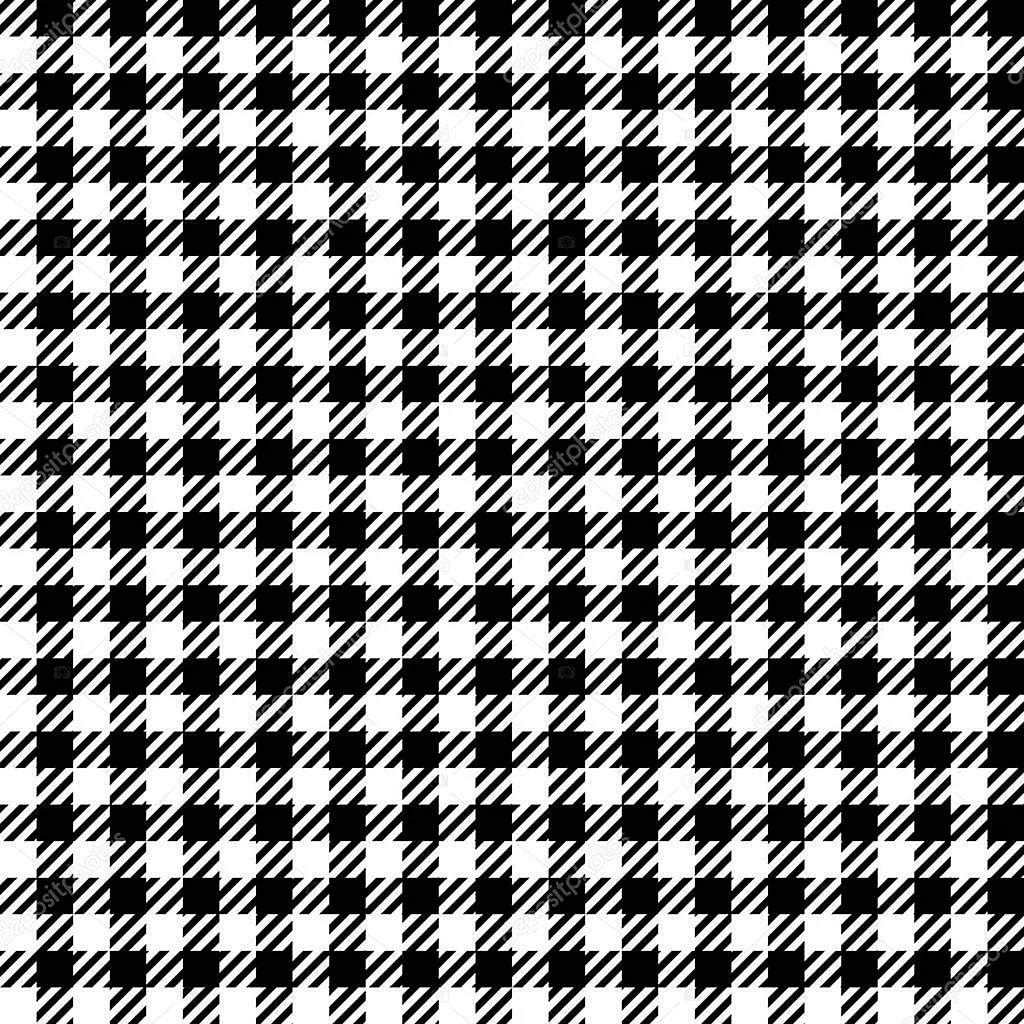 Ткань черно белый квадрат