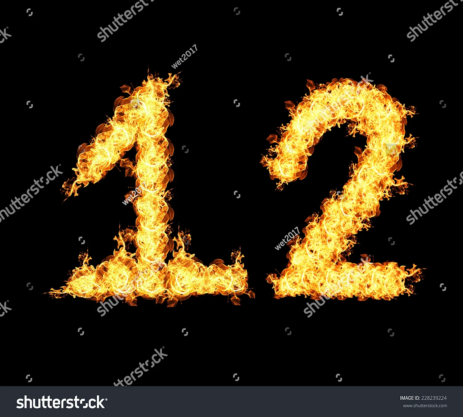 Цифра 12 Огненная