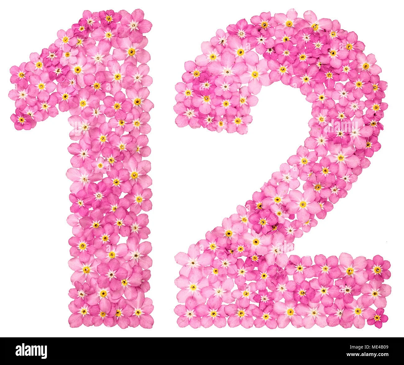 Цифра 12 розовая