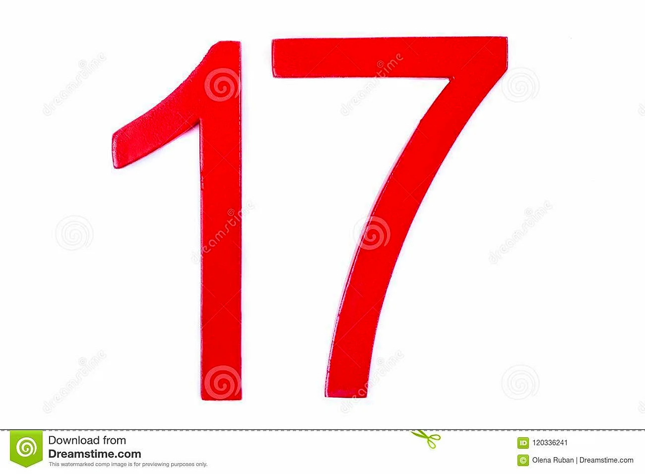 Цифра 17 красная