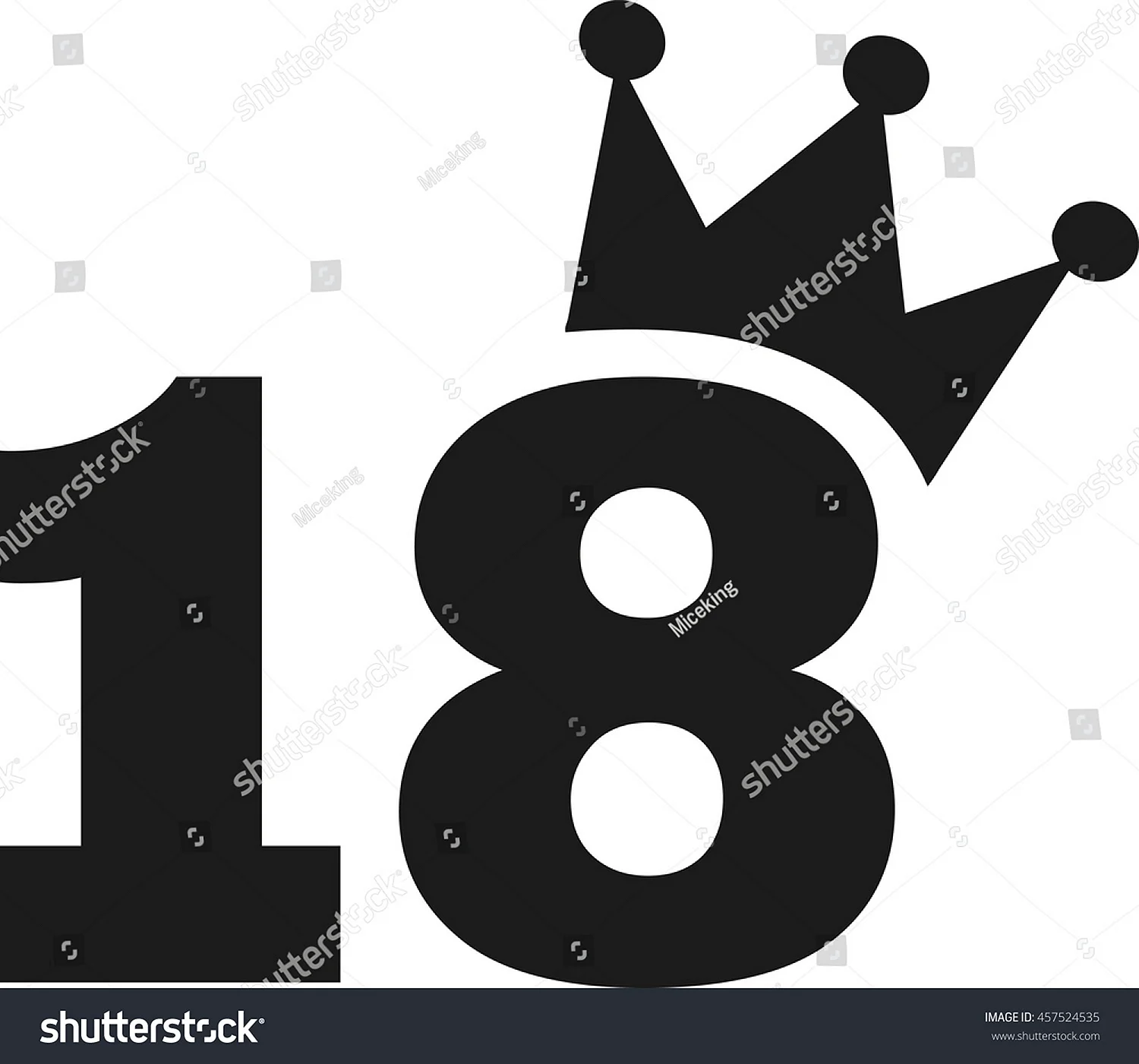 Цифра 18 с короной
