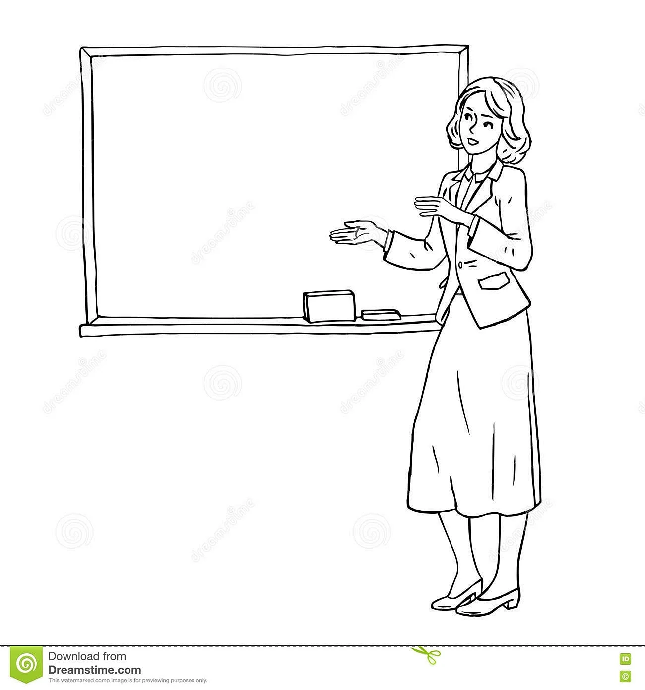 Учитель у доски рисунок