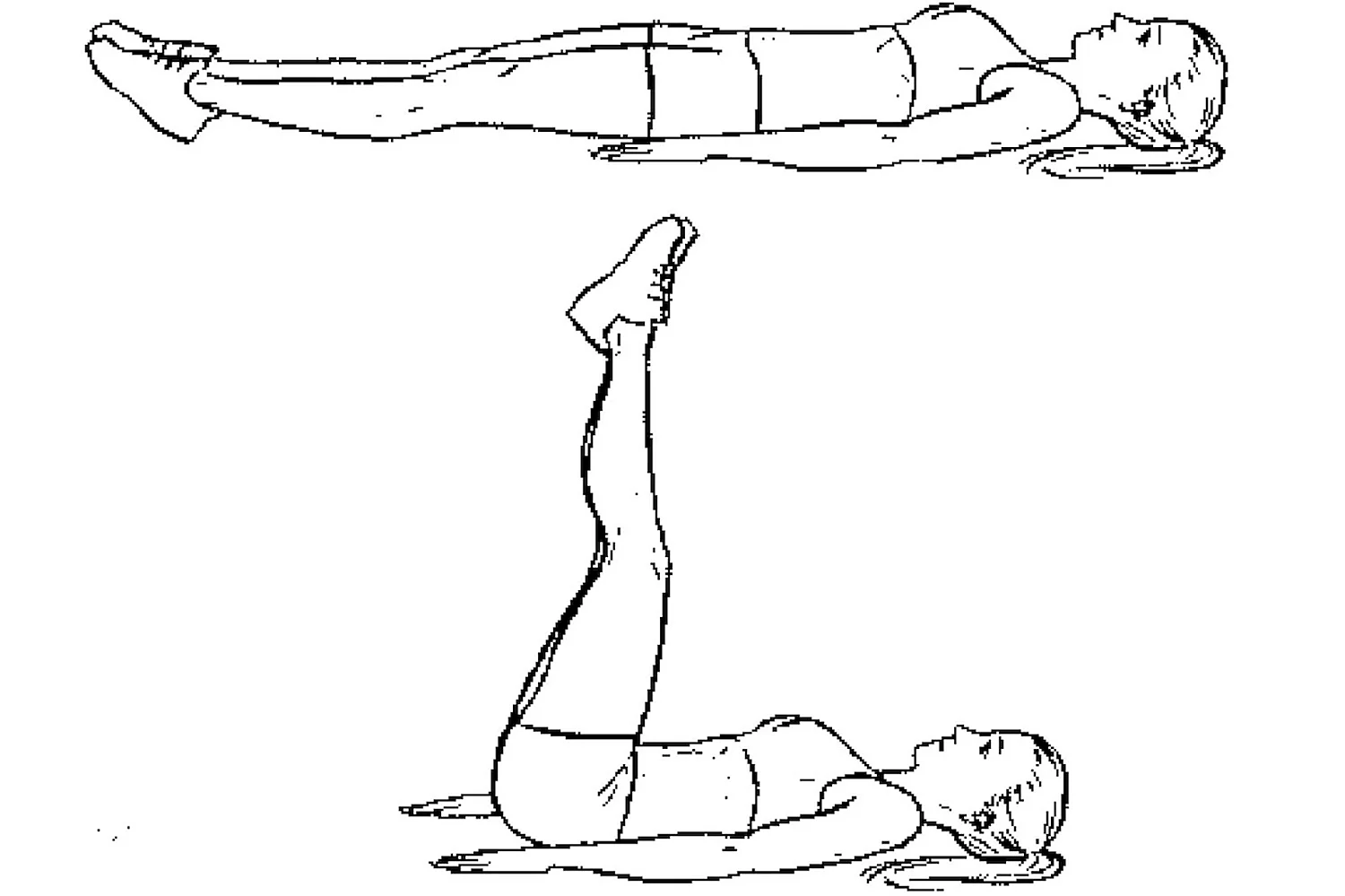 Упражнение поднимание ног лежа