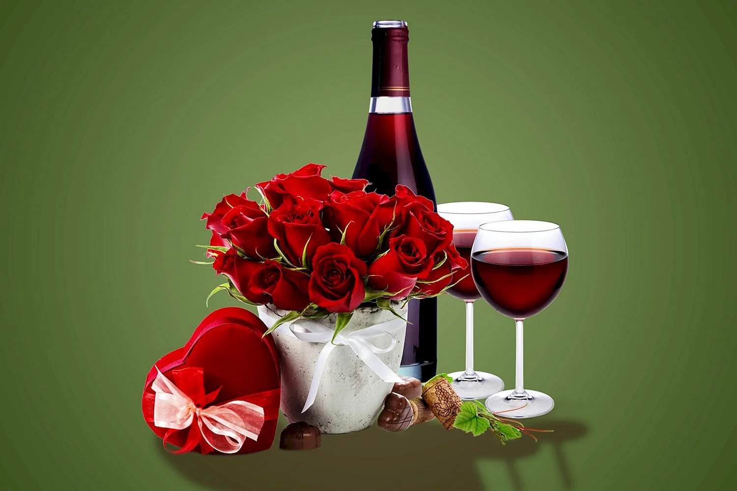 Вино и цветы