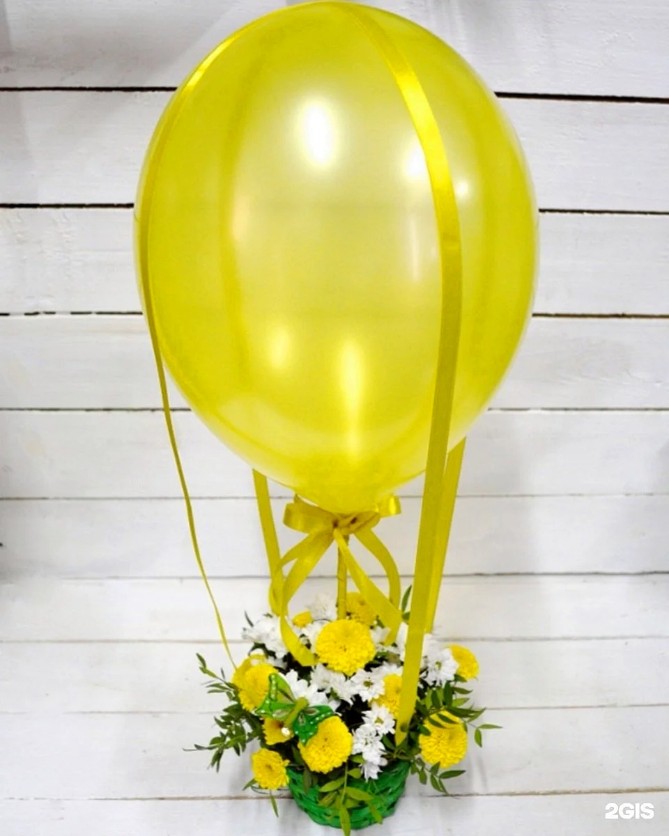 Воздушный шар с цветами
