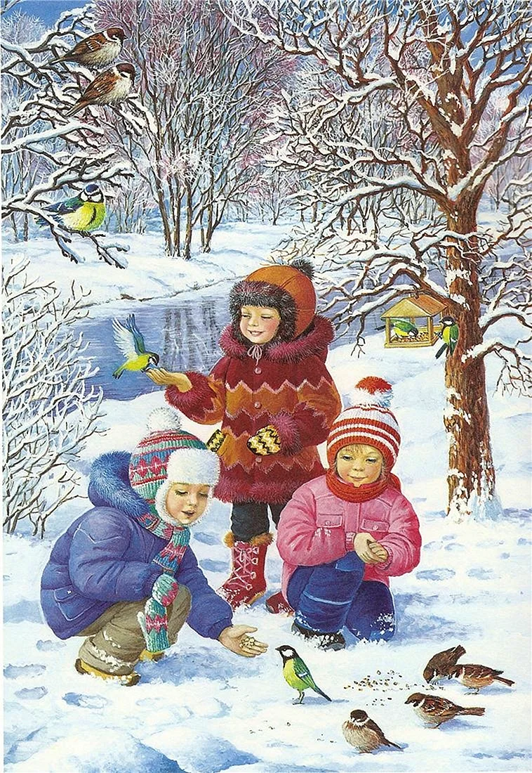 Зимние иллюстрации для детей