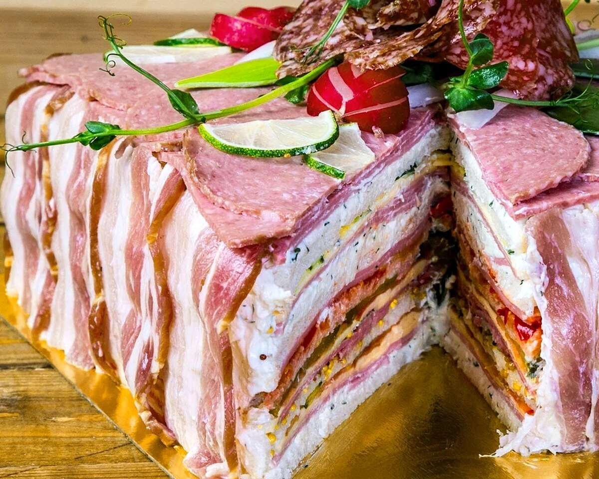Скандинавский бутербродный закусочный торт