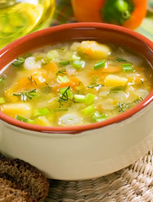 Суп на овощном бульоне